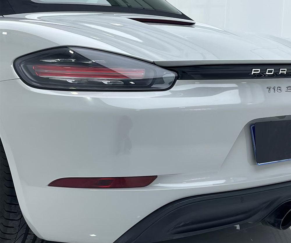 tail light of porsche 718 white ultra gloss