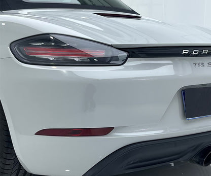 tail light of porsche 718 white ultra gloss