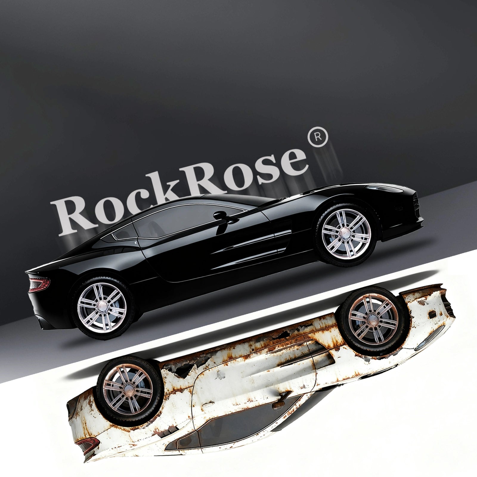 RockRose Gloss Black Vinyl Wrap with UV-resistant, fade-free formula – maintains deep black shine and superior color durability.