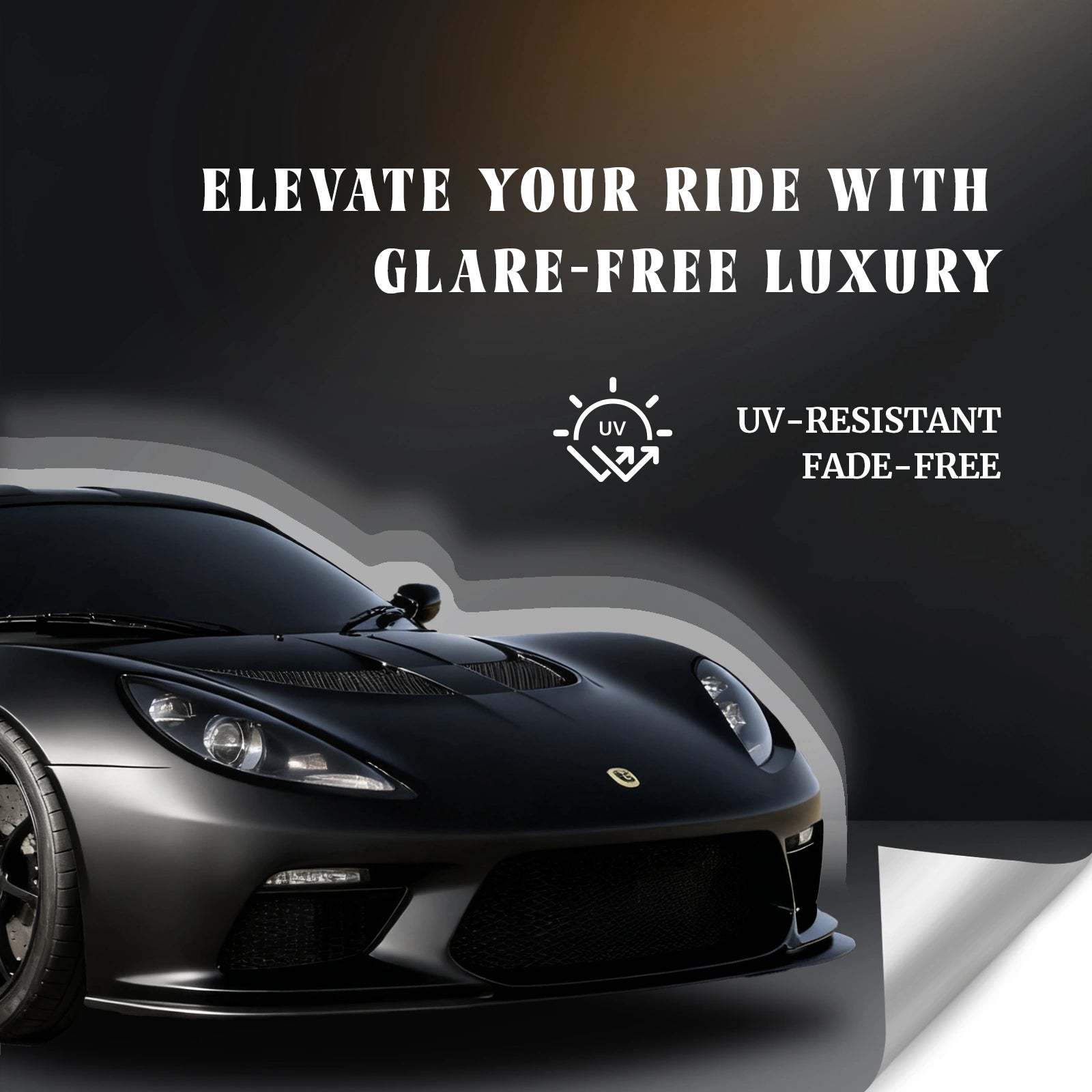 RockRose Matte Black Vinyl Wrap applied on sports car – UV-resistant, fade-free, and glare-free automotive wrap for sleek style.