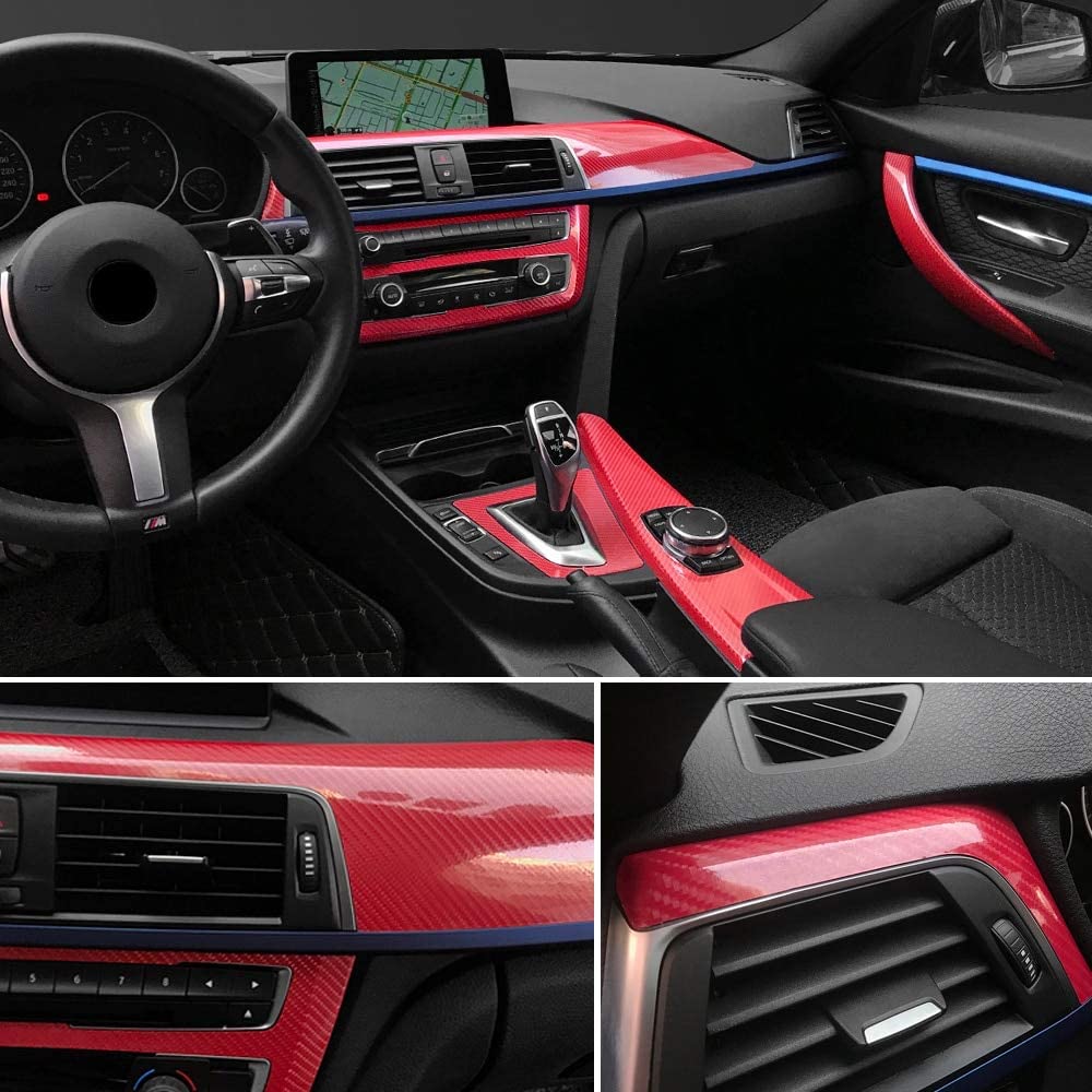 6D Gloss Black Carbon Fiber Vinyl Wrap Air Bubble Free - 60" X 96" In