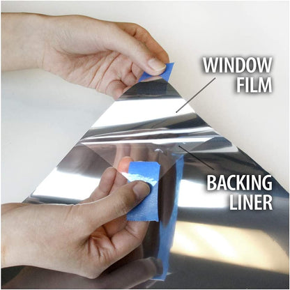RockRose One Way Mirror Silver Tint Film to Enhance Privacy & Style - One Way Window Film for Residential & Commercial Window - 99% UV - Reject 70% Heat